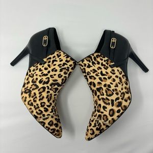 Cole Haan Leopard Calf Hair Leather Ankle Booties